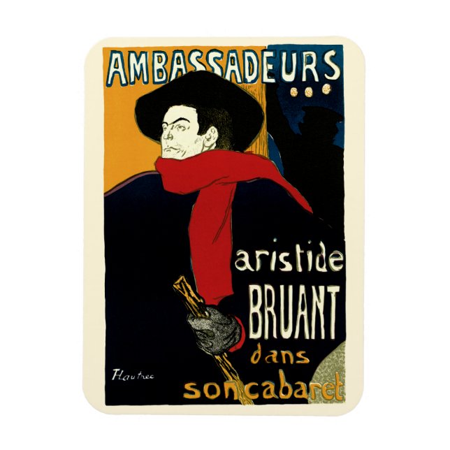 Vintage Jugendstil-Botschafter, Toulouse Lautrec Magnet (Vertikal)