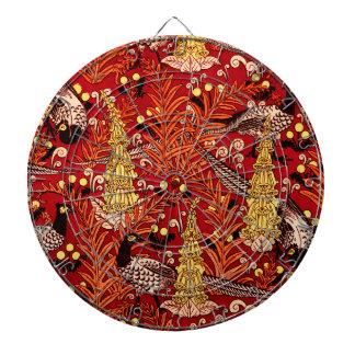 Vintage Jugendstil-Dekoelemente, Fernen und Kronle Dartscheibe