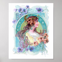 Vintage Jugendstil-Exotikfrau