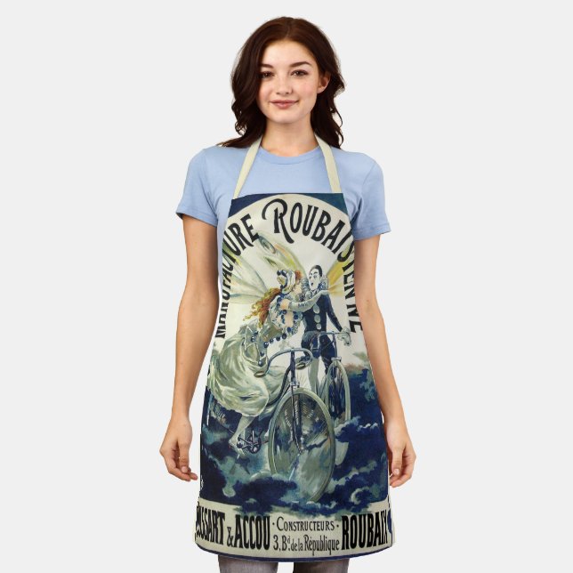 Vintage Jugendstil-Fairies, Fahrrad Pierrot Moon Schürze (Getragen)