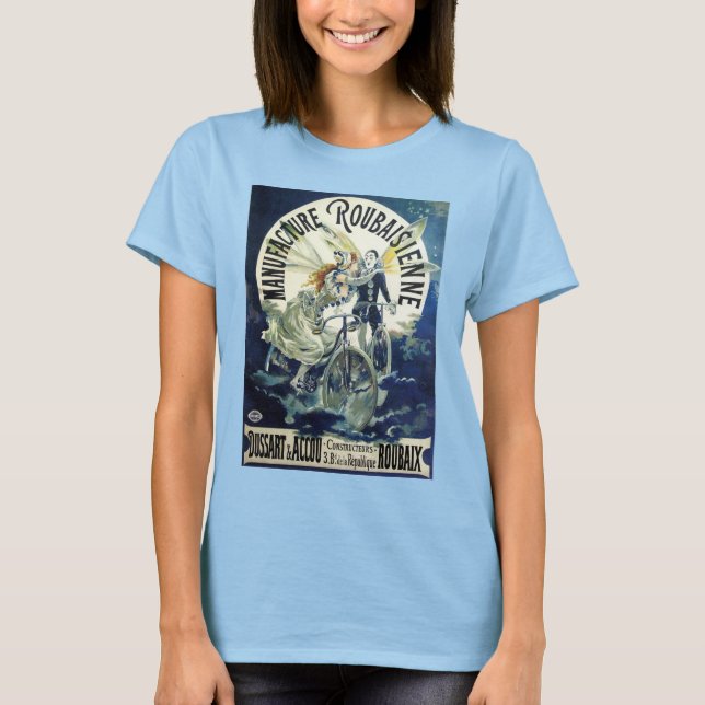 Vintage Jugendstil-Fairies, Fahrrad Pierrot Moon T-Shirt (Vorderseite)