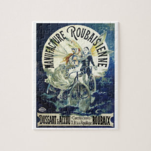 Vintage Jugendstil-Fairies, Pierrot Bicycle Moon Puzzle