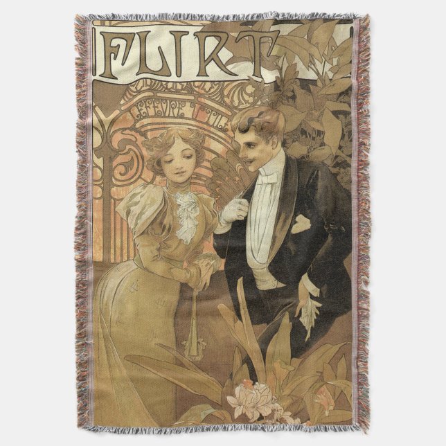 Vintage Jugendstil-Flirt-Kekse, Alphonse Mucha Decke (Vorderseite Vertikal)