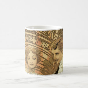 Vintage Jugendstil-Flirt-Kekse, Alphonse Mucha Tasse