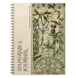 Vintage Jugendstil-Floral Botanisches Journal Notizblock