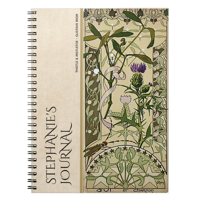Vintage Jugendstil-Floral Botanisches Journal Notizblock (Vorderseite)