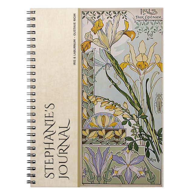 Vintage Jugendstil-Floral Botanisches Journal Notizblock (Vorderseite)
