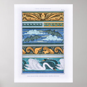 Vintage Jugendstil-Formen in Dekoration
