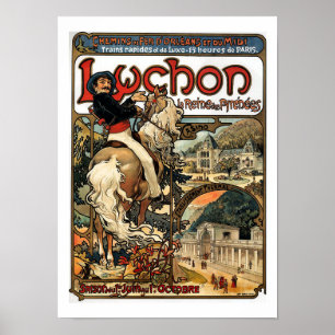 Vintage Jugendstil Französisch Luchon 1895 Mucha Poster