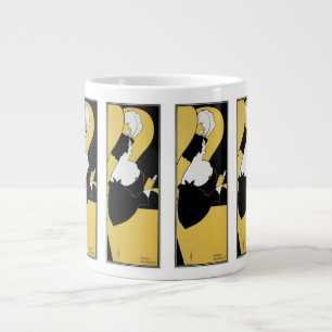 Vintage Jugendstil-Frau, die ein gelbes Buch liest Jumbo-Tasse