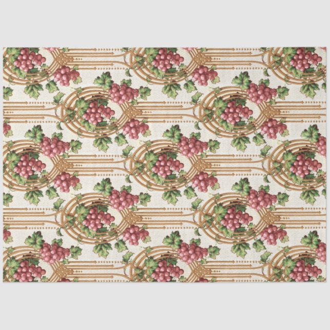 Vintage Jugendstil-Grapevines Seidenpapier (Vorderseite)