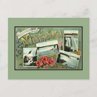 Vintage Jugendstil-Grüße aus Niagara aus dem 19. J Postkarte