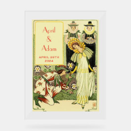 Vintage Jugendstil-Hochzeit Acrylschild