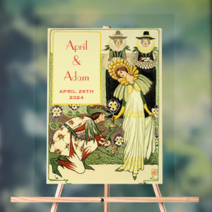 Vintage Jugendstil-Hochzeit Acrylschild