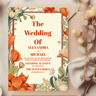 Vintage Jugendstil-Hochzeit Einladung