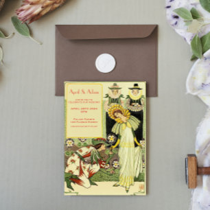 Vintage Jugendstil-Hochzeit Einladung