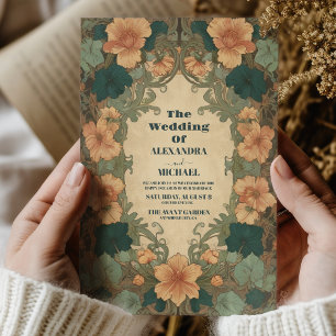 Vintage Jugendstil-Hochzeit Einladung