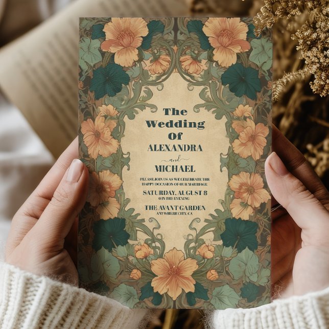 Vintage Jugendstil-Hochzeit Einladung (Von Creator hochgeladen)