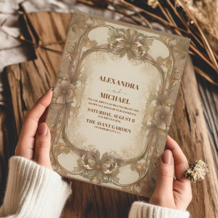 Vintage Jugendstil-Hochzeit Einladung
