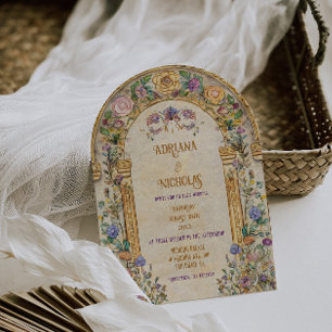 Vintage Jugendstil-Hochzeit Einladung