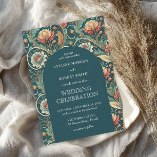 Vintage Jugendstil-Hochzeit Einladung