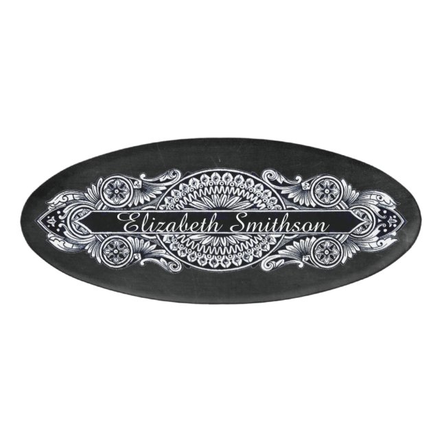 Vintage Jugendstil-Hochzeit Namenschild (Vorderseite)