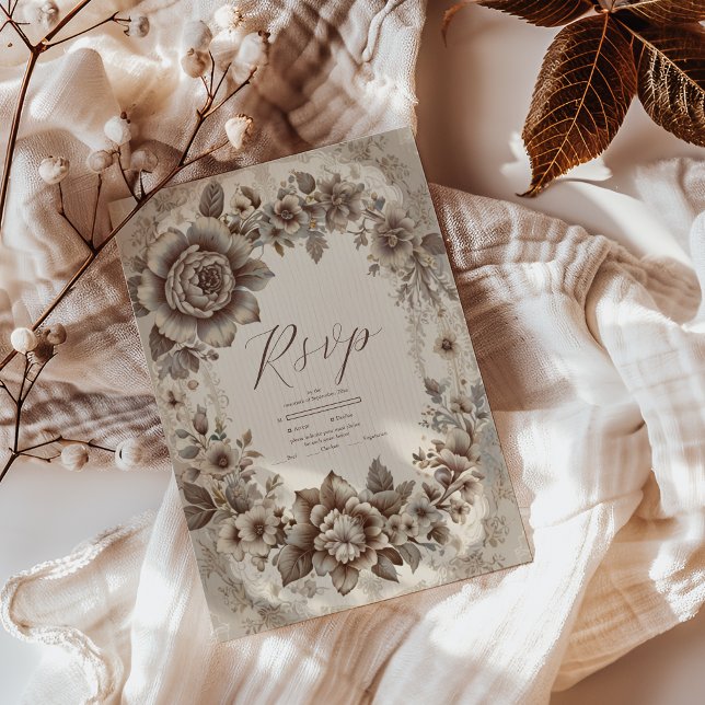 Vintage Jugendstil-Hochzeit RSVP Karte (Von Creator hochgeladen)
