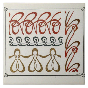 Vintage Jugendstil-Illustration von Alphonse Mucha Fliese