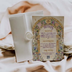 Vintage Jugendstil-Inspirierte Hochzeiten Details Begleitkarte