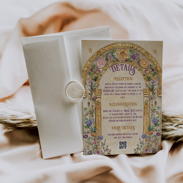 Vintage Jugendstil-Inspirierte Hochzeiten Details Begleitkarte (Von Creator hochgeladen)