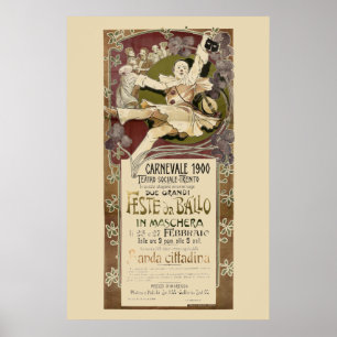 Vintage Jugendstil-Karnevale 1900 von Zippel Poster