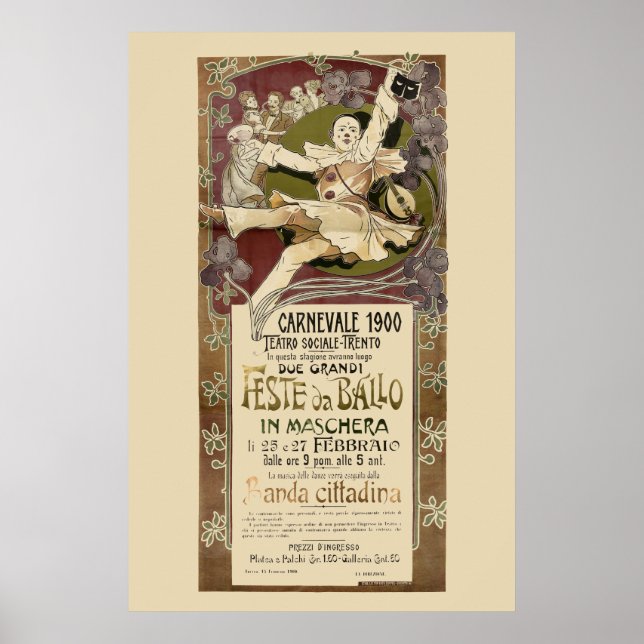 Vintage Jugendstil-Karnevale 1900 von Zippel Poster (Vorne)