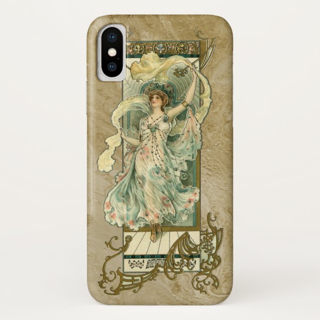 Vintage Jugendstil Maiden Case-Mate iPhone Hülle (Rückseite)