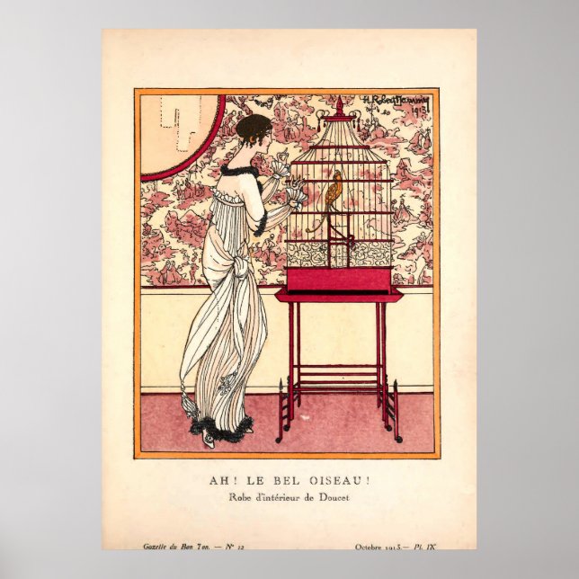 Vintage Jugendstil-Modeplatte Poster (Vorne)