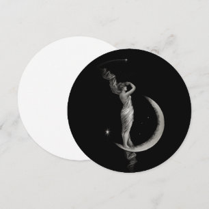 Vintage Jugendstil-Mond-Girl Einladung