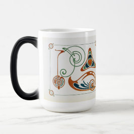 Vintage Jugendstil-Monogramm-Malerei von Mucha Verwandlungstasse