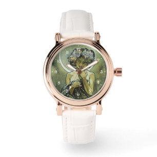 Vintage Jugendstil-Moon von Mucha Armbanduhr