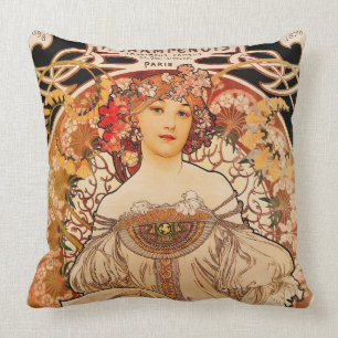 Vintage Jugendstil-Mucha Kissen