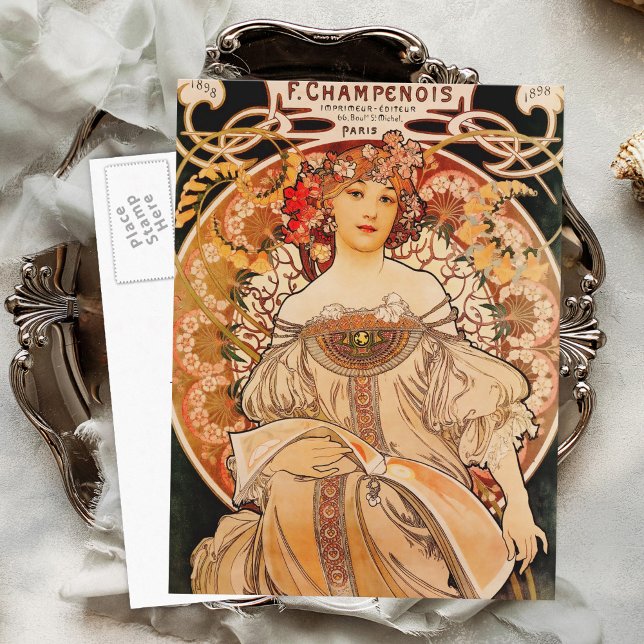 Vintage Jugendstil-Mucha Postkarte (Von Creator hochgeladen)