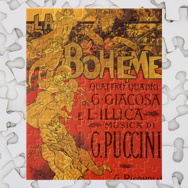 Vintage Jugendstil-Musik, La Boheme Opera, 1896 Puzzle (Von Creator hochgeladen)