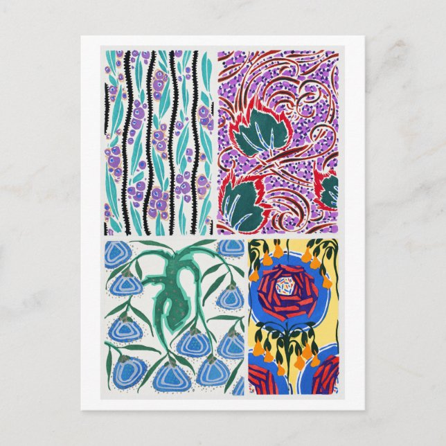 Vintage Jugendstil-Mustervorlage Postkarte (Vorderseite)