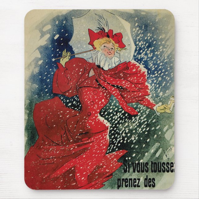 Vintage Jugendstil-Pastilles Geraudel Husten Tropf Mousepad (Vorne)