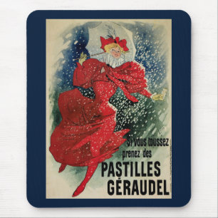 Vintage Jugendstil-Pastilles Geraudel Husten Tropf Mousepad