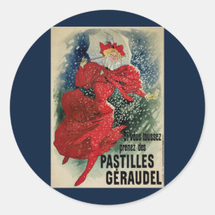 Vintage Jugendstil-Pastilles Geraudel Husten Tropf Runder Aufkleber