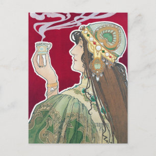 Vintage Jugendstil-Rajah-Kaffeewerbung Postkarte