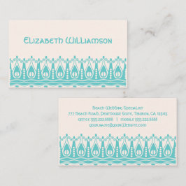 Vintage Jugendstil Retro Chic Ocean Waves Splash Visitenkarte