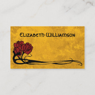 Vintage Jugendstil Retro Chic Rose Blume Florenz Visitenkarte
