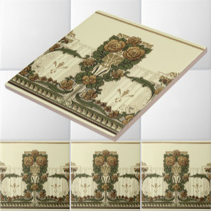 Vintage Jugendstil-Rose 1914 Bush Fliese