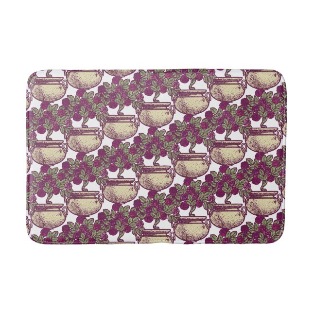 Vintage Jugendstil-Rose Badematte (Vorderseite)