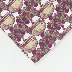 Vintage Jugendstil-Rose Fleecedecke